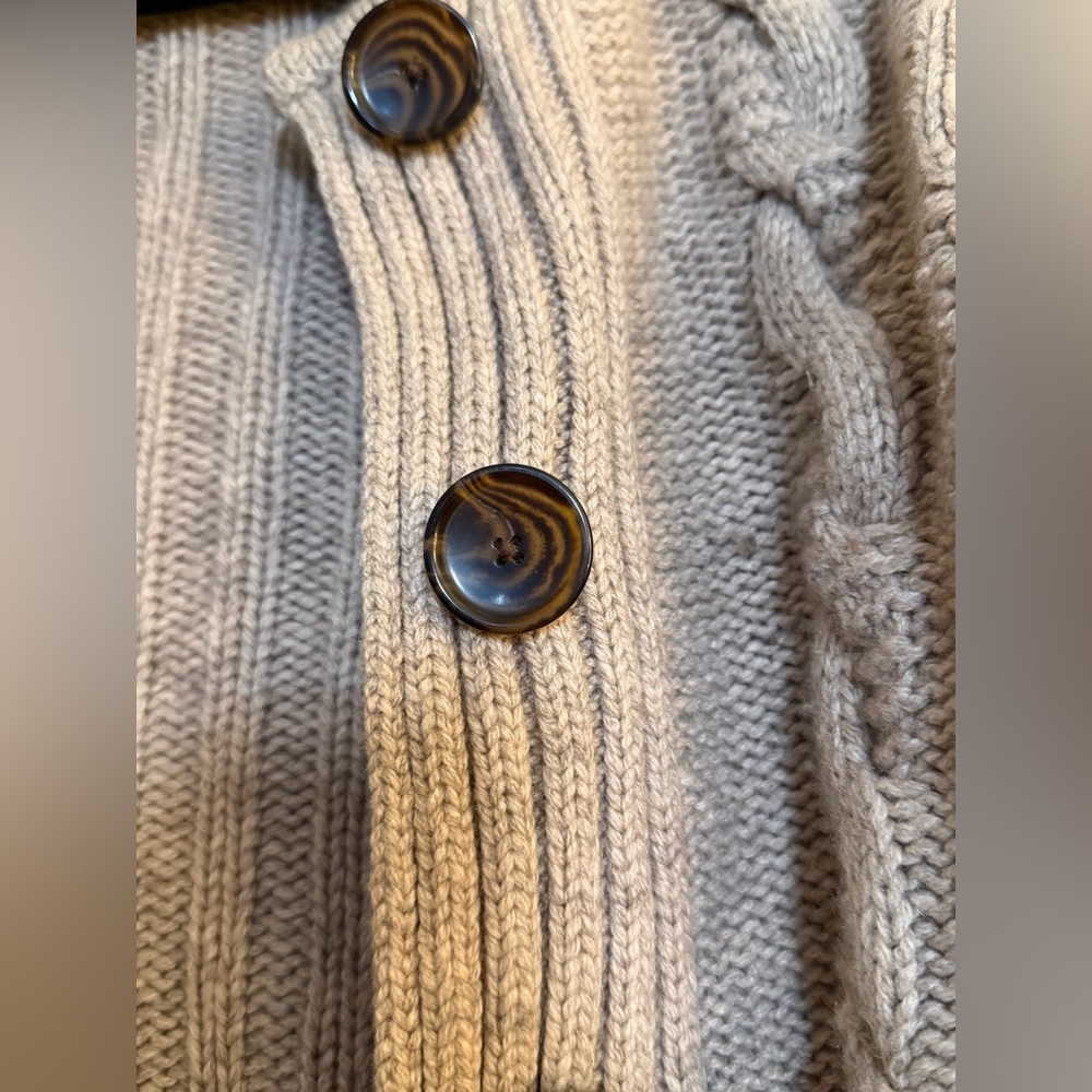 Banana Republic Petite S Lambswool Cashmere Blend Cable Knit Cardigan Sweater - Picture 3 of 7
